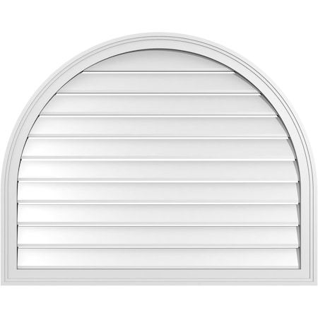 Ekena Millwork Round Top Surface Mount PVC Gable Vent: Functional, w/ 2"W x 1-1/2"P Brickmould Frame, 40"W x 32"H GVPRT40X3202SF